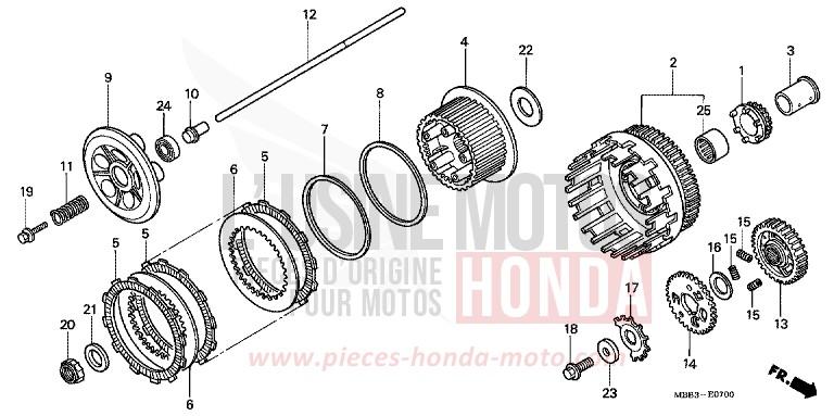 KUPPLUNG von VTR "FireStorm" MUTE BLACK METALLIC (NH359) von 1999